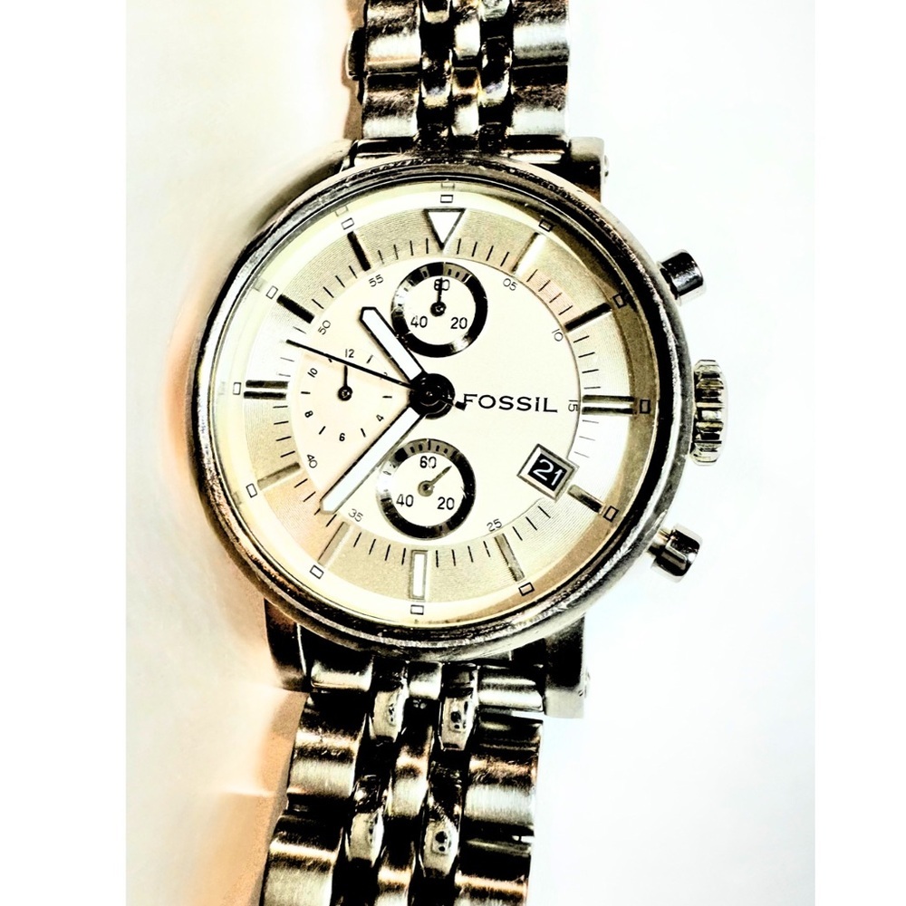 Fossil Silver Chronograph Watch